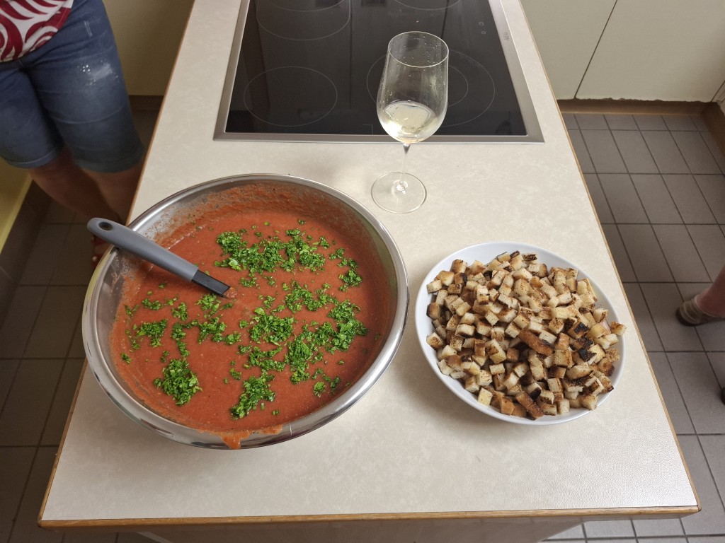 Gazpacho mit Croutons